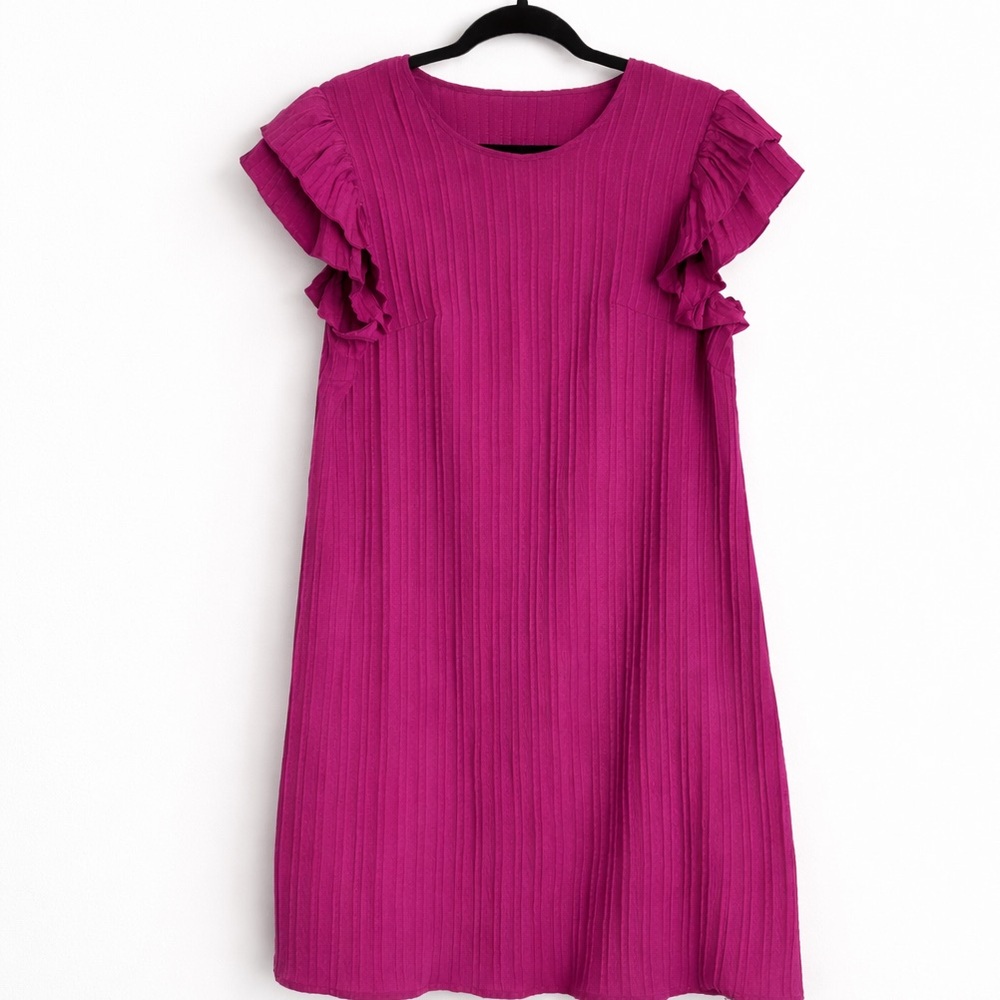 SHEIN‎ Fuchsia Ruffle Sleeve Dress Size: 0XL (12)